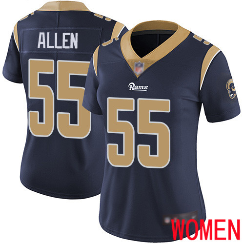 Los Angeles Rams Limited Navy Blue Women Brian Allen Home Jersey NFL Football 55 Vapor Untouchable